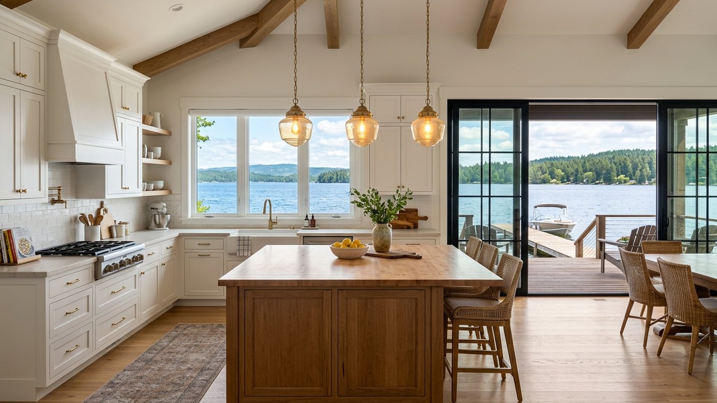 Lake House Kitchen Layouts That Work Off the Boat