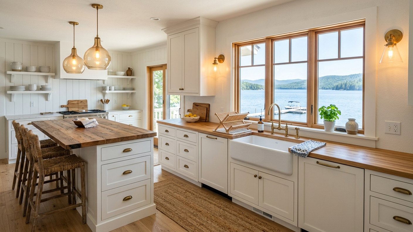 The Lake House Kitchen Sink (and the View Over It)