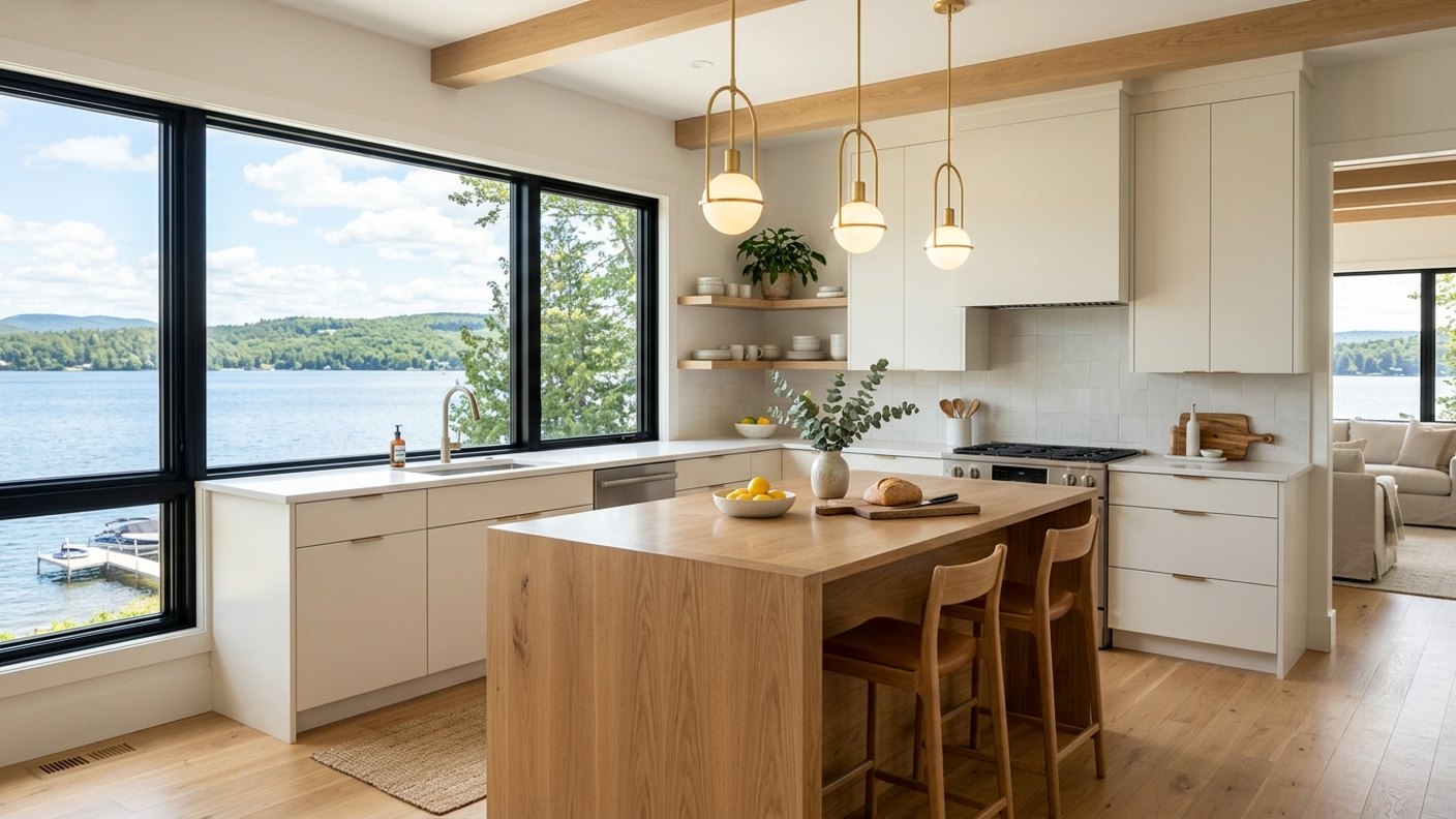 A Modern Lake House Kitchen Without Losing the Charm